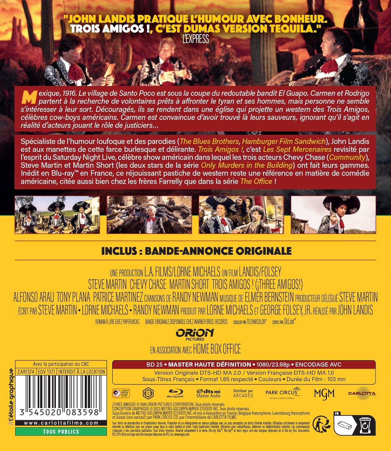 Trois Amigos Blu-ray (Amaray) – Image 2